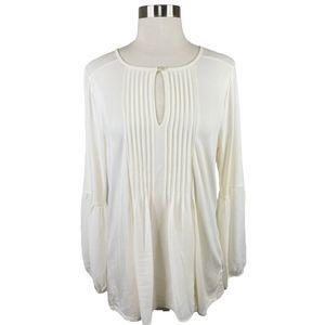 August Silk Boho Peasant Top Blouse - Size Medium